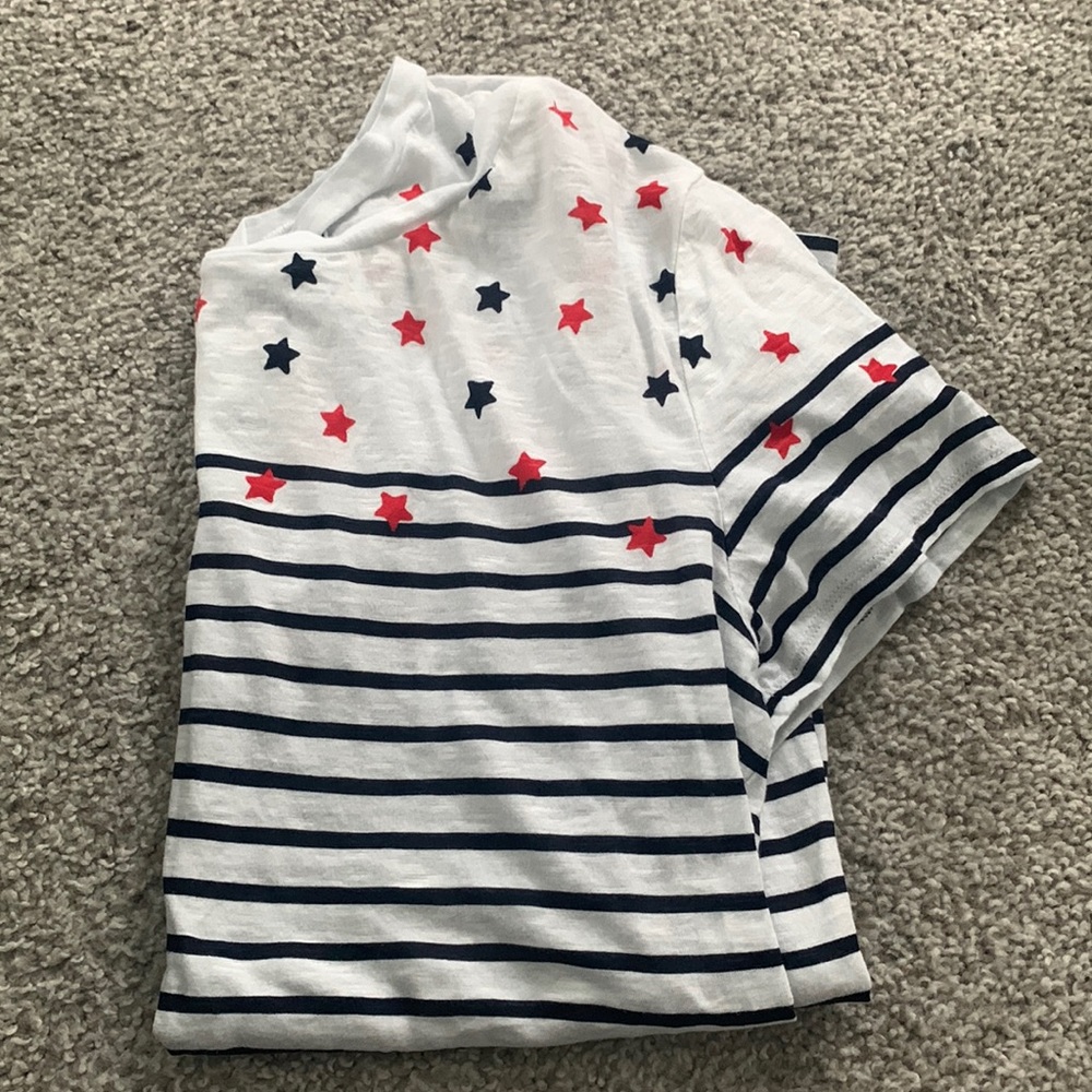 Loft outlet Stars and Stripes white tee shirt size medium